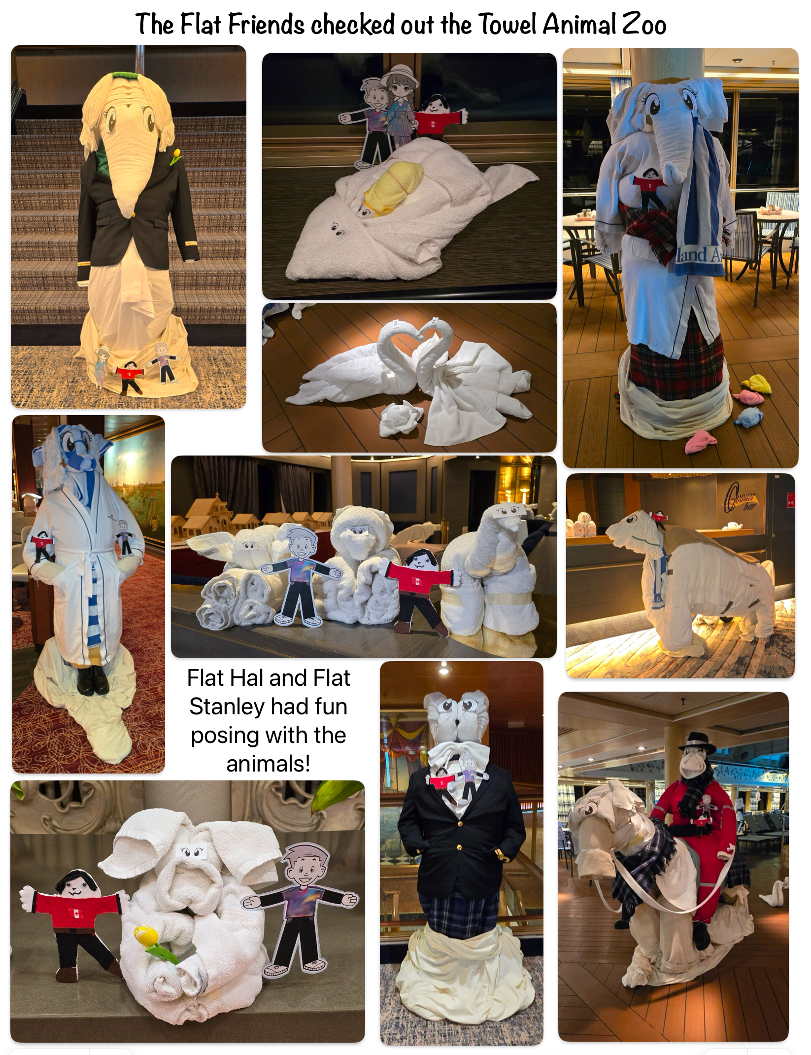 The Flat Friends checked out the towel animal zoo