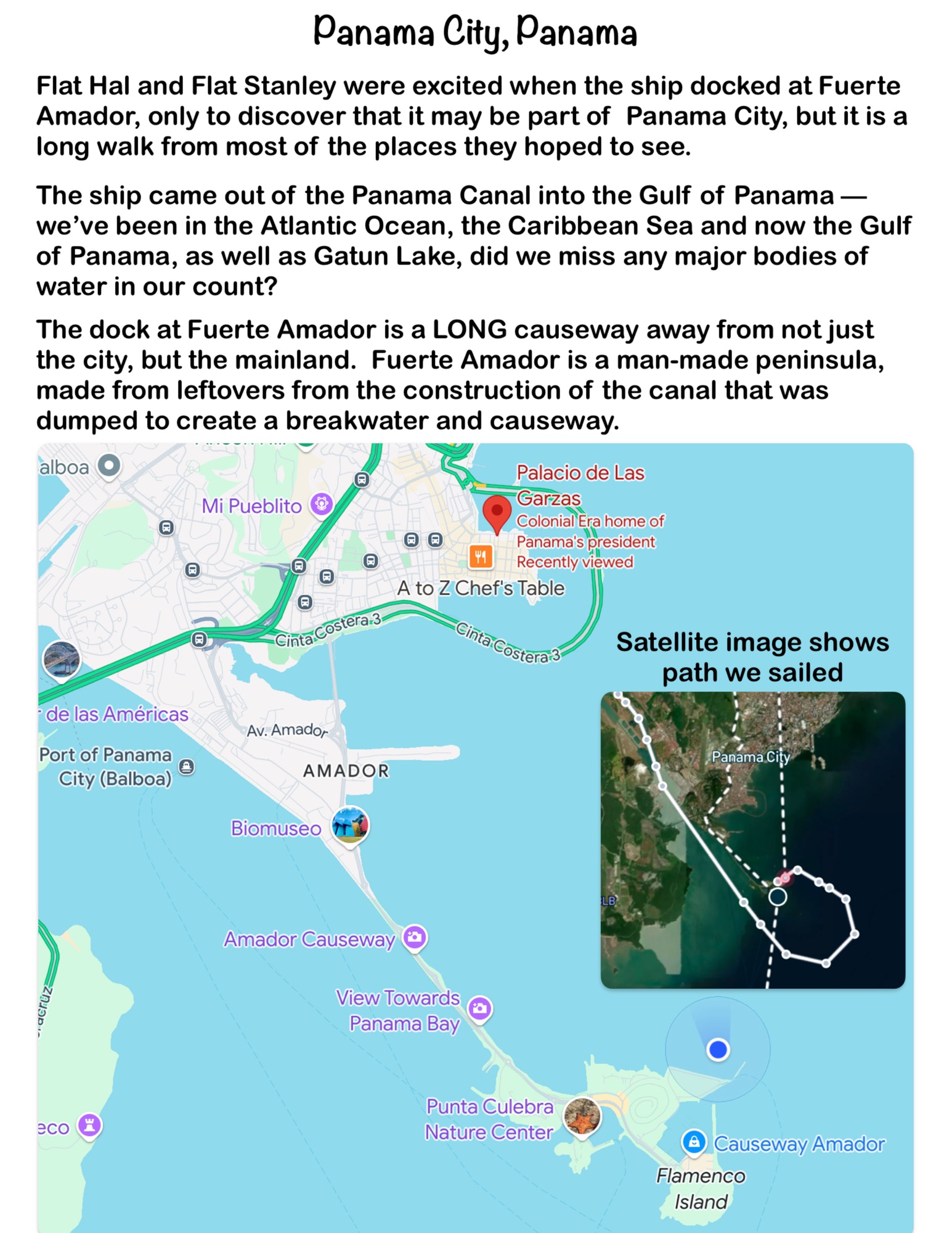 Panama City, Panama — the flat fellas first time ashore in Panama