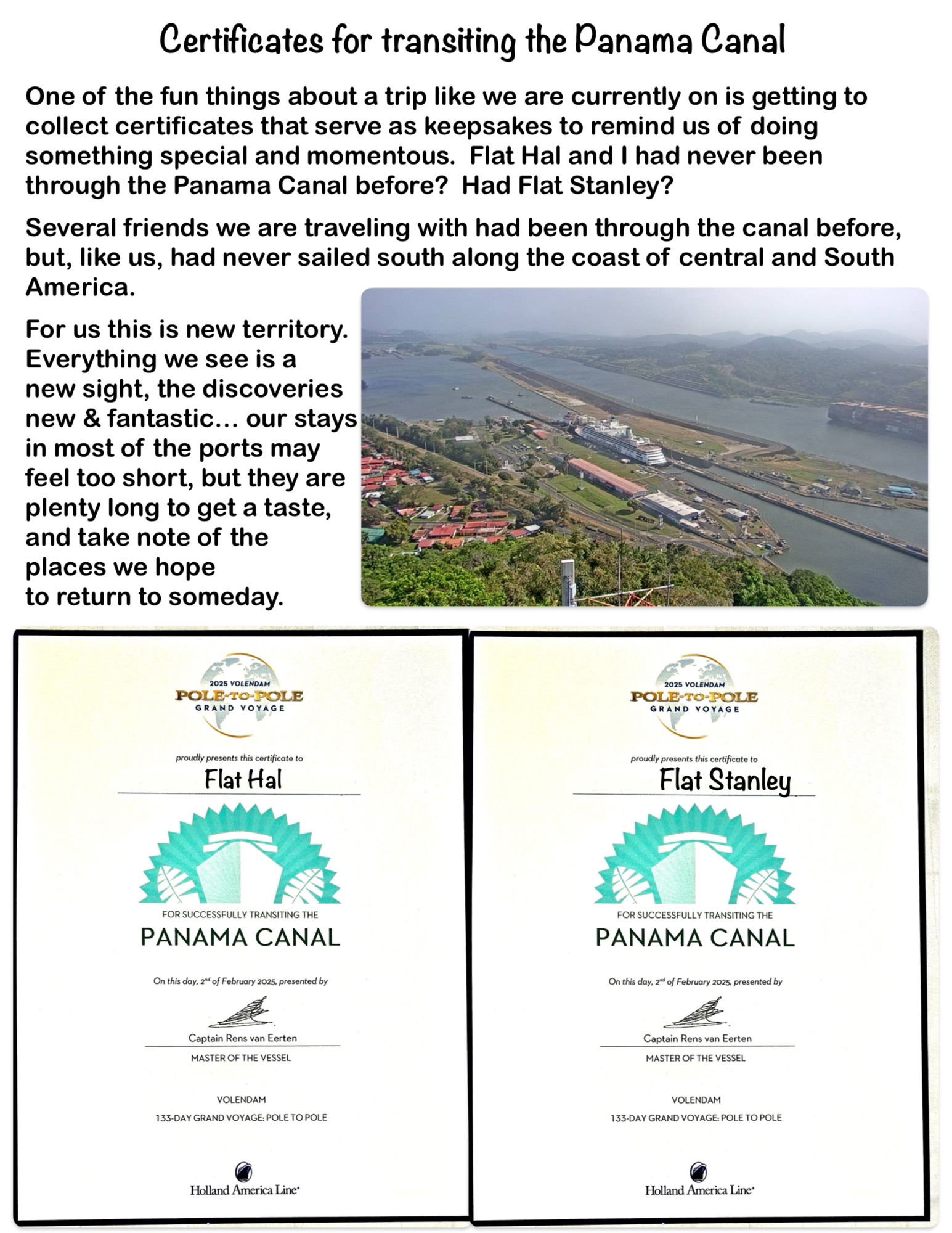 Certificates for transiting the Panama Canal