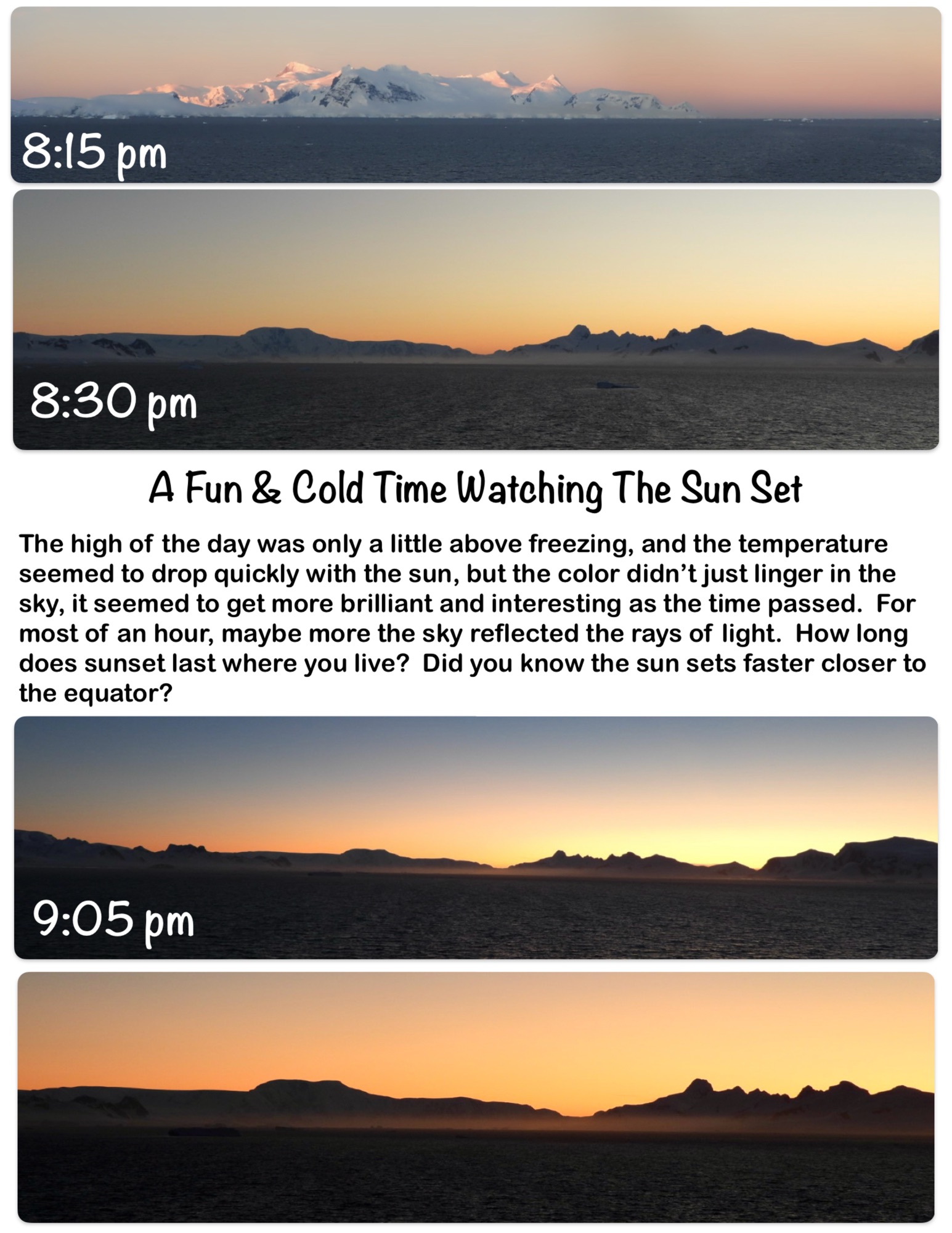 A Fun & Cold Time Watching The Sun Set