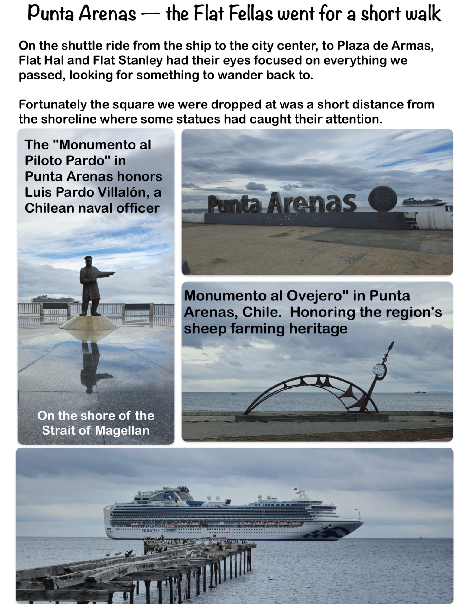 Punta Arenas — the Flat Fellas went for a short walk