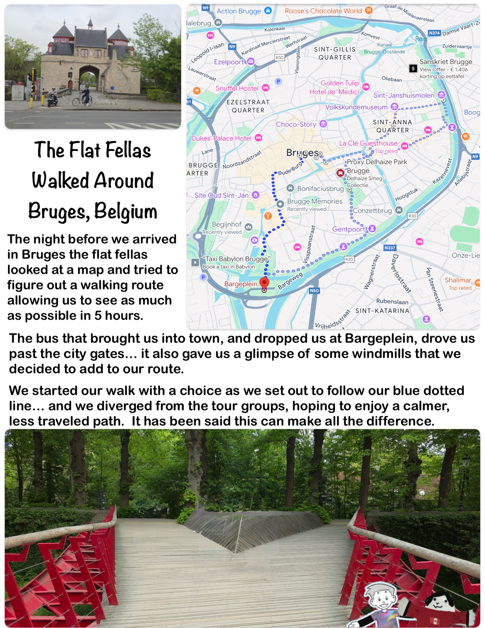 The Flat Fellas Walked Around Bruges, Belgium