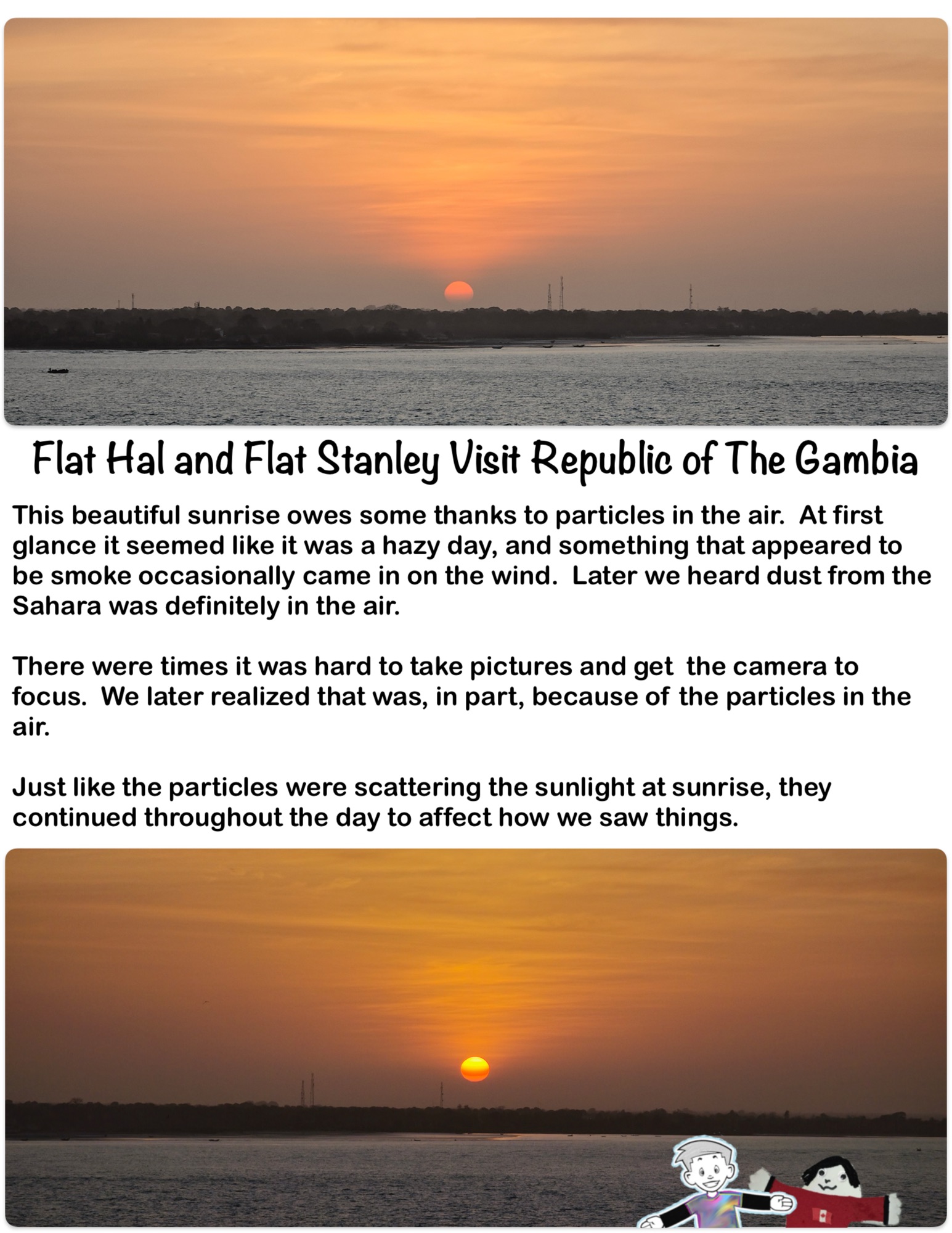 Flat Hal and Flat Stanley Visit Republic of The Gambia