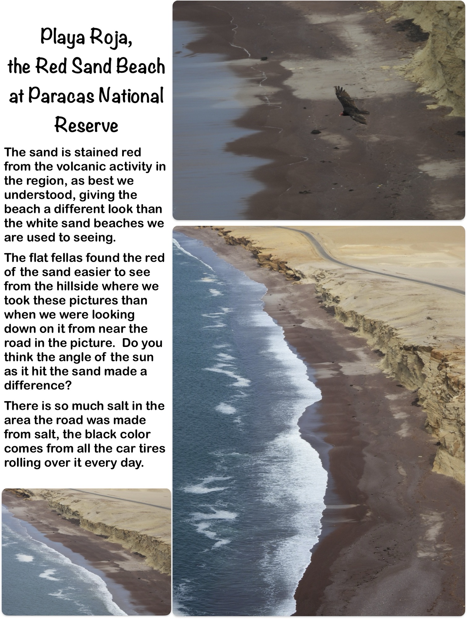 Playa Roja,the Red Sand Beach at Paracas National Reserve