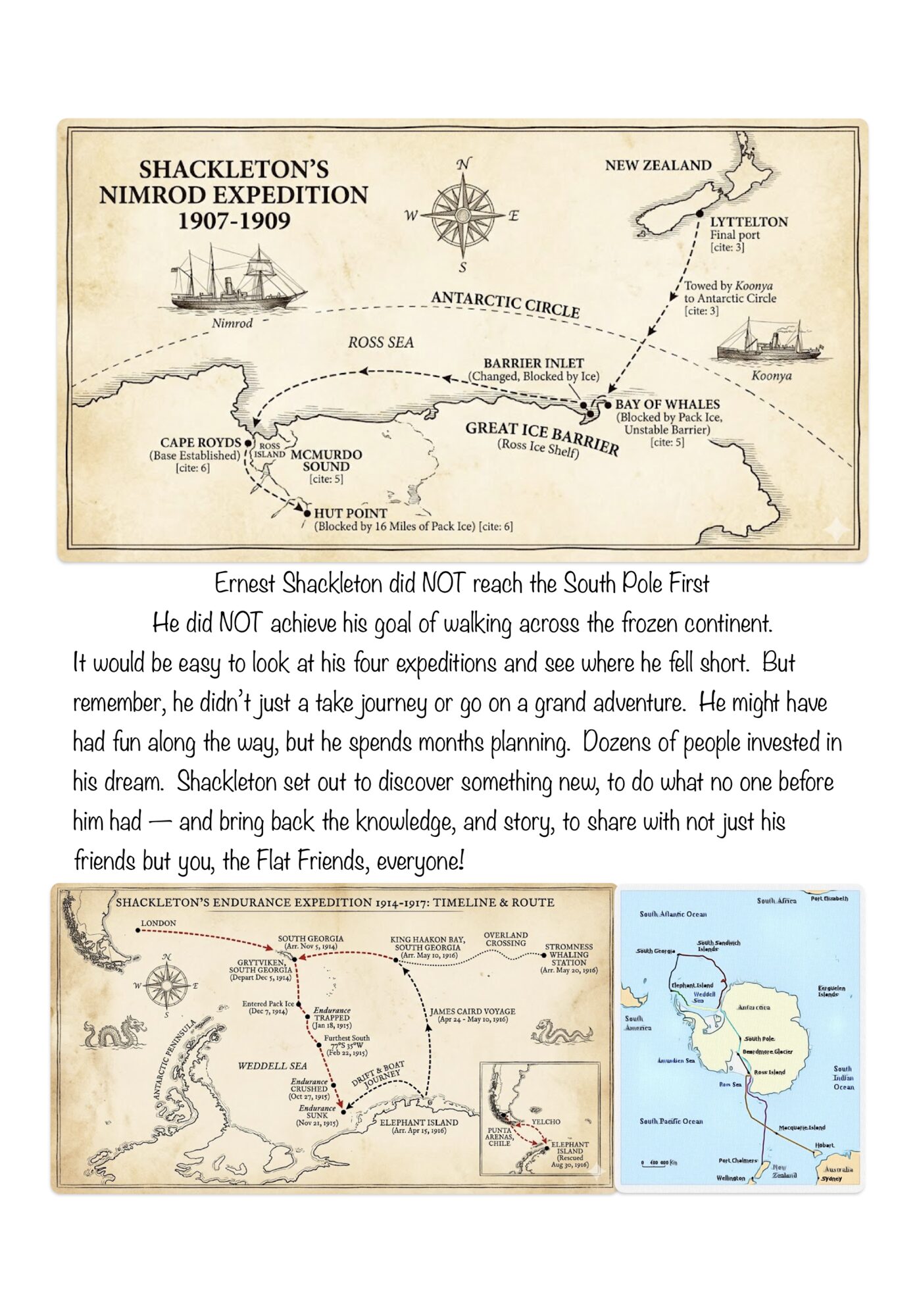 Ernest Shackleton did NOT reach the South Pole First