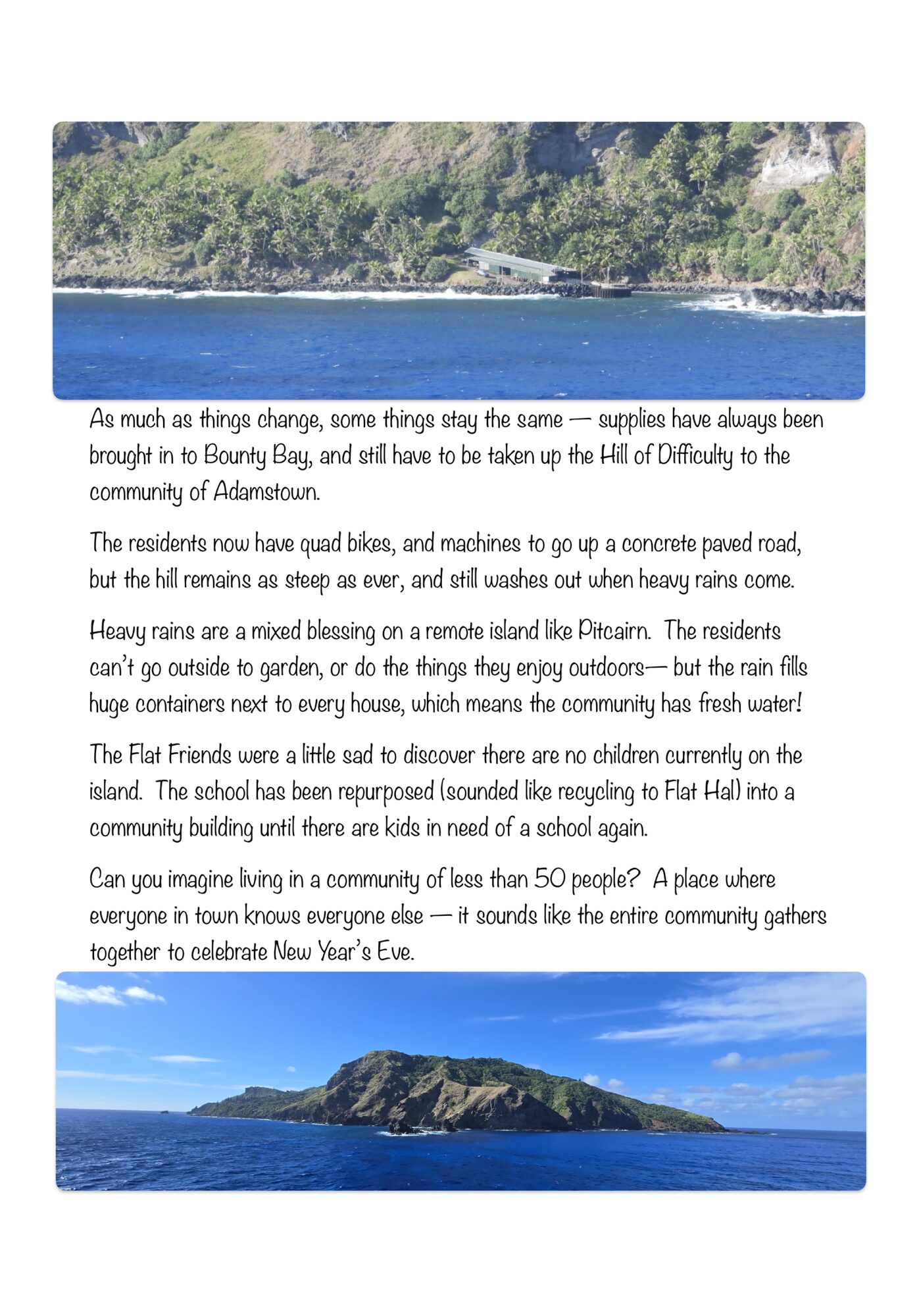 The Flat Friends Saw Pitcairn Island