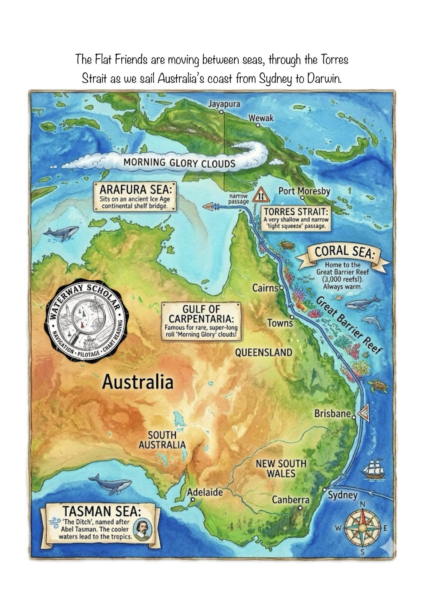The Flat Friends Are Sailing The Coast Of Australia…